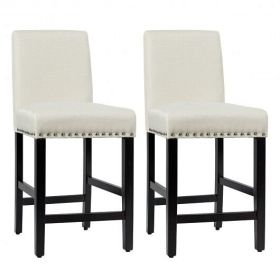 25 Inch Kitchen Chairs with Rubber Wood Legs-Gray
