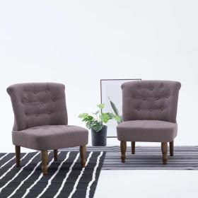 French Chairs 2 pcs Taupe Fabric