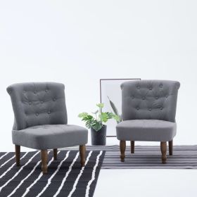 French Chairs 2 pcs Light Gray Fabric