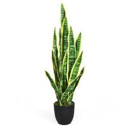 35.5" Indoor-Outdoor Decoration Fake Artificial Snake Plant
