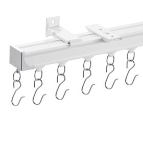 VEVOR Ceiling Curtain Track Set 17.7 FT/5.4 Meter Room Divider with Hooks White
