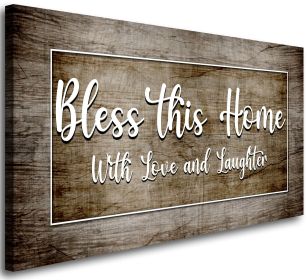 Bless This Home Wall Decor,Canvas Wall Art for Living Room,Family Wall Art Inspirational Quotes