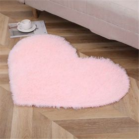 1pc, Plush Heart Shape Rug for Valentine's Day, Wedding Anniversary, and Home Decor - Soft PV Velvet Carpet for Living Room, Bedroom, and Bathroo (Color: Pink, size: 27.56*31.5inch)