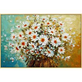 Canvas Oil Painting palette knife 3D texture acrylic Flower Wall art Picture For Living Room home decor quadros cuadro decoracion (size: 50X100cm)